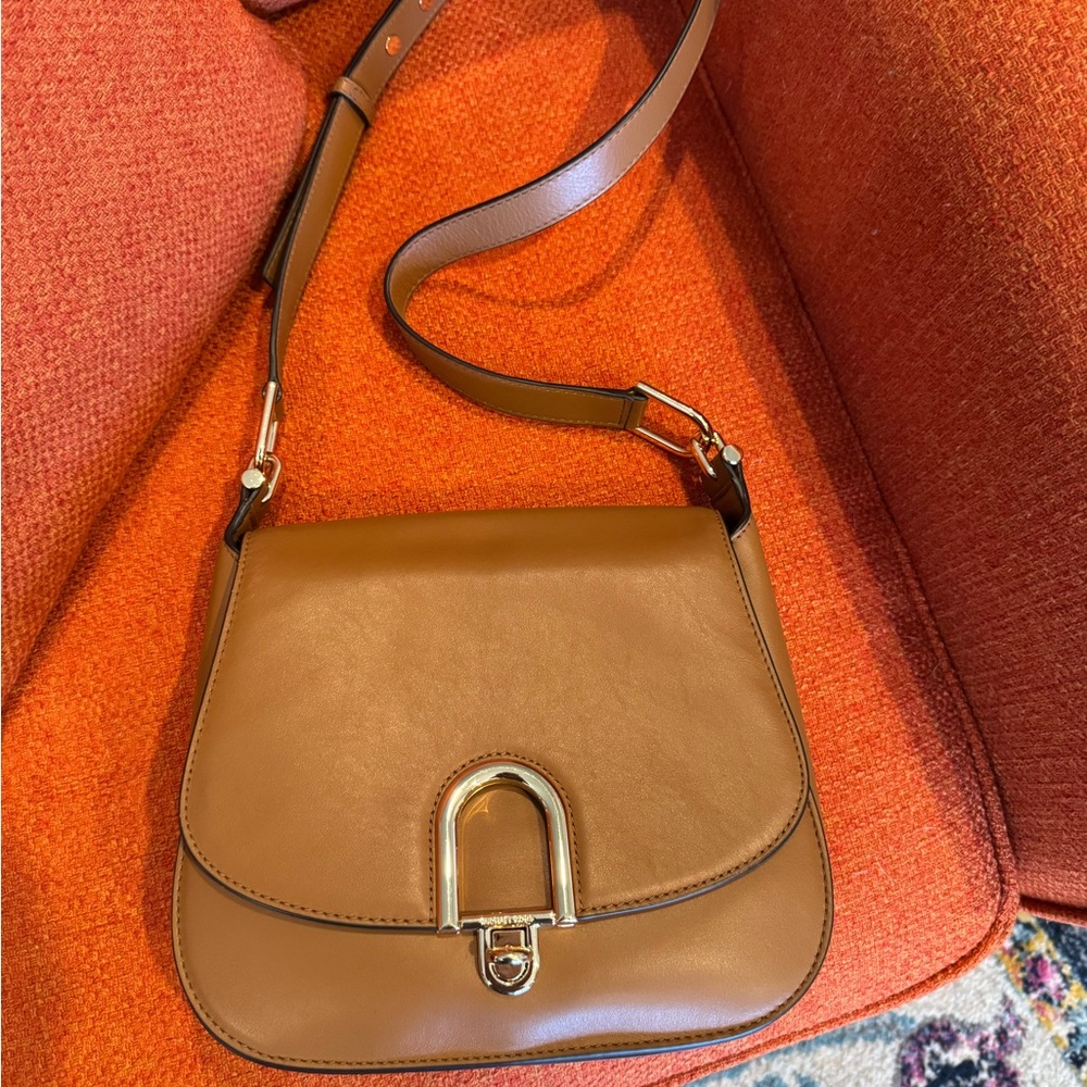 Michael Kors Tan Leather adjustable crossbody Bag